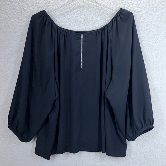 White House Black Market Off The Shoulder Blouse 1/4 Sleeve Relaxed Fit Medium - Picture 3 of 10